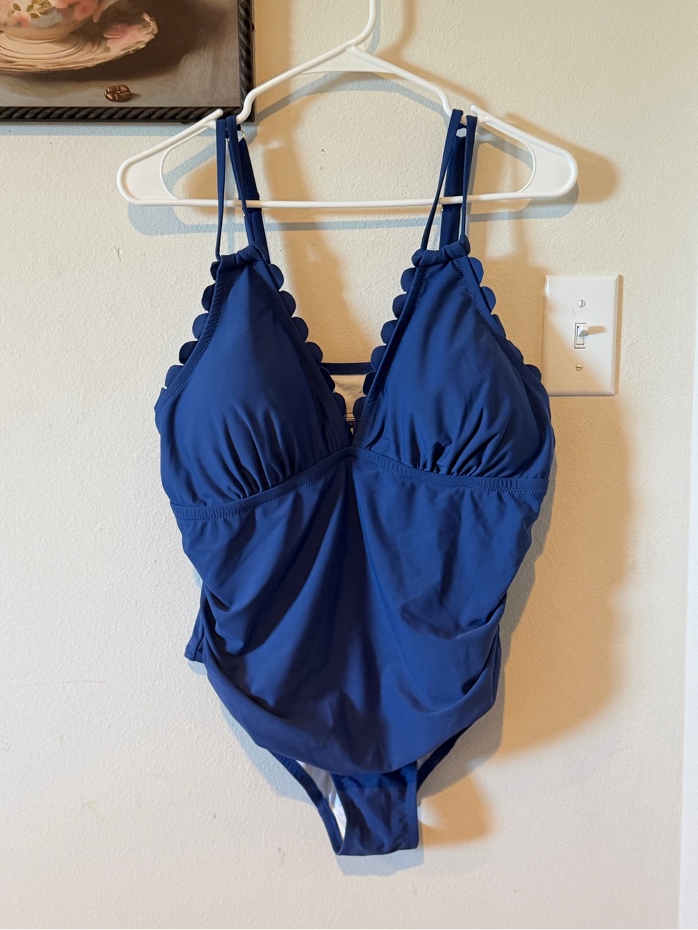 Gorgeous Women’s Blue One-Piece Swimsuit with Scallop Trim Scalloped 1X